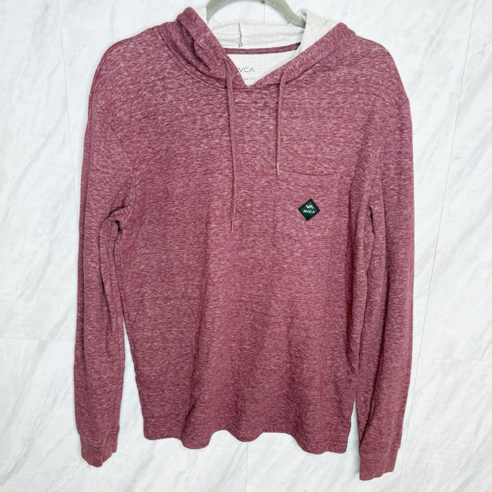 RVCA Maroon and Cream Regular Fit Shirt